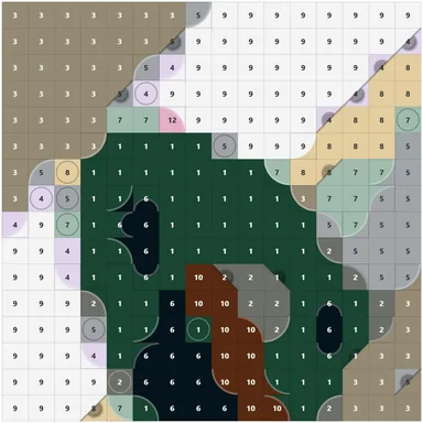 A numbered section grid from the build guide