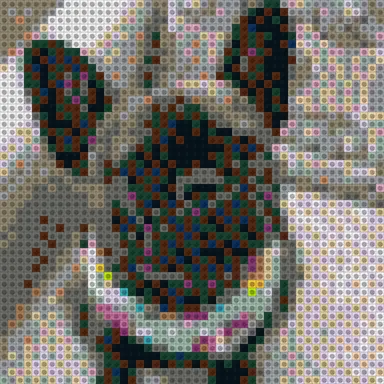 The same photo as a flat brick mosaic