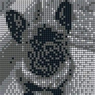 Black and white dotted mosaic
